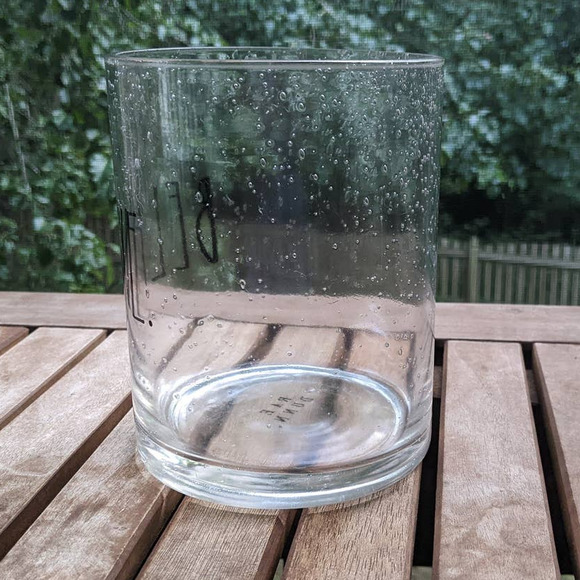 Rae Dunn Believe Black Bubble Clear Glass Vase Hurricane Lamp Pillar Candle HTF - Picture 3 of 7